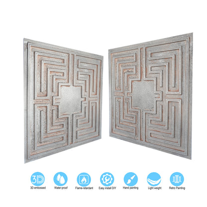 10tiles/lot Antique-Style Ceiling Tiles for Boutique Hotels, Inns, Villas and Heritage Rooms PL25