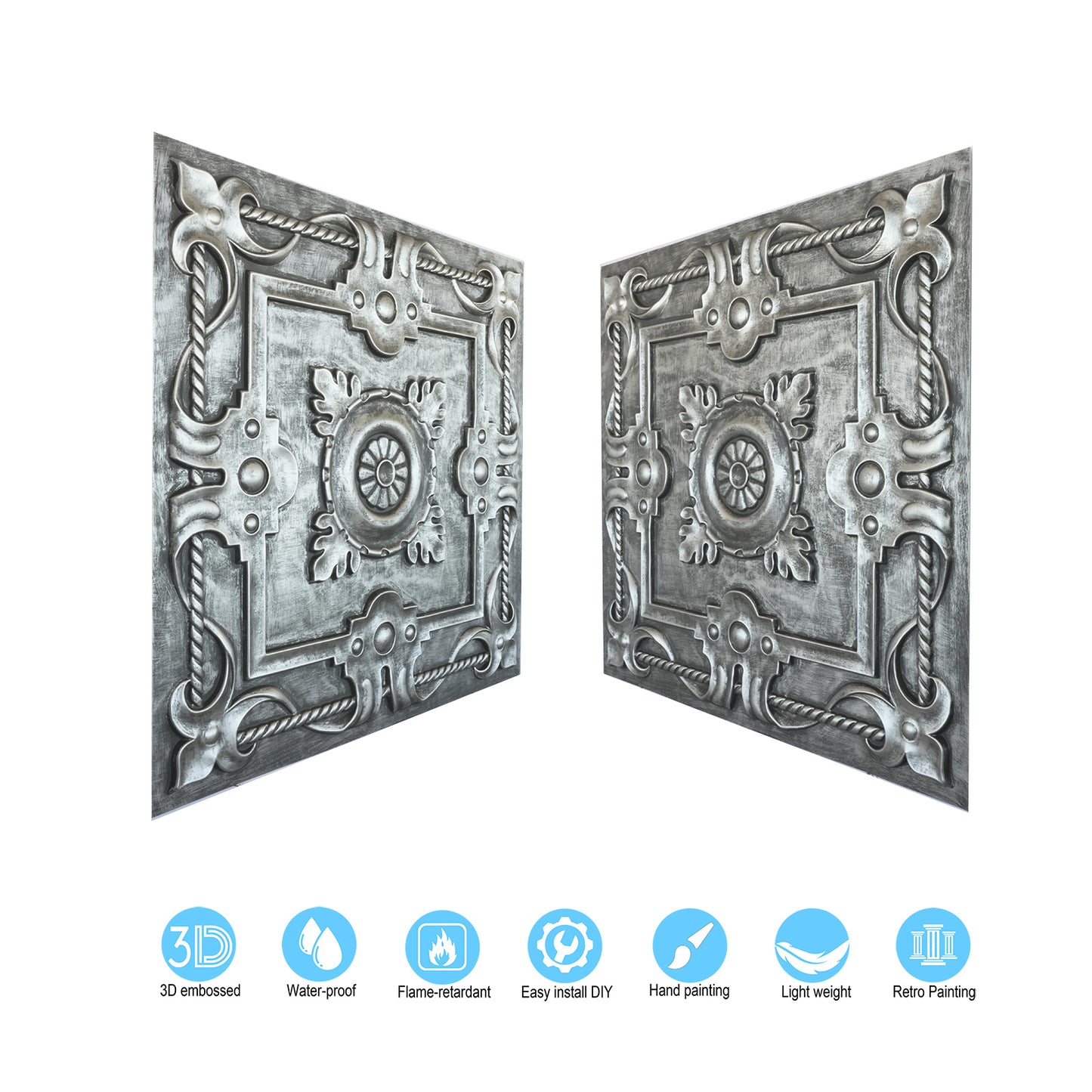 10tiles/lot Faux Tin Decorative Panels for Premium Kitchen and Dining Room Ceilings PL29