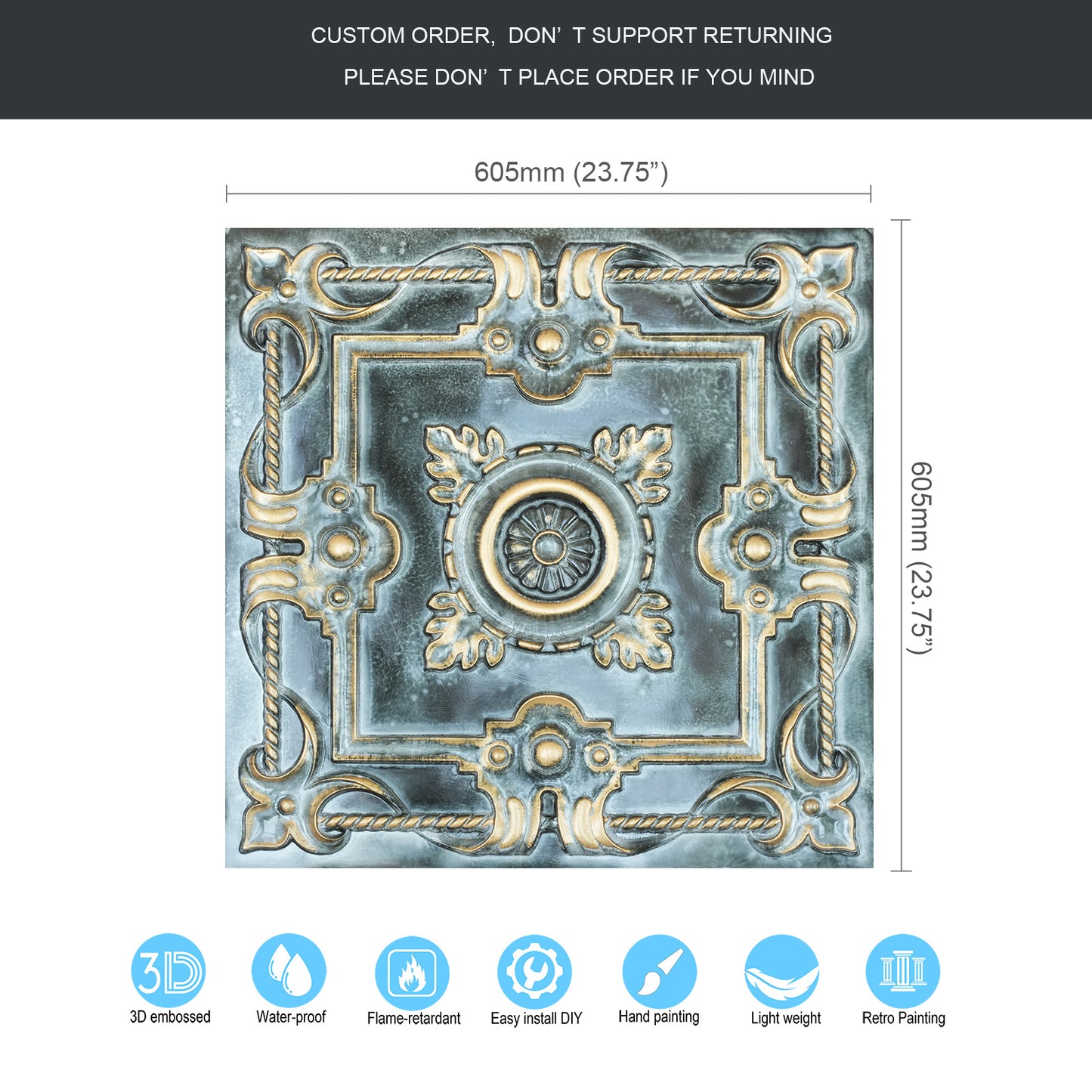 10tiles/lot Faux Tin Decorative Panels for Premium Kitchen and Dining Room Ceilings PL29