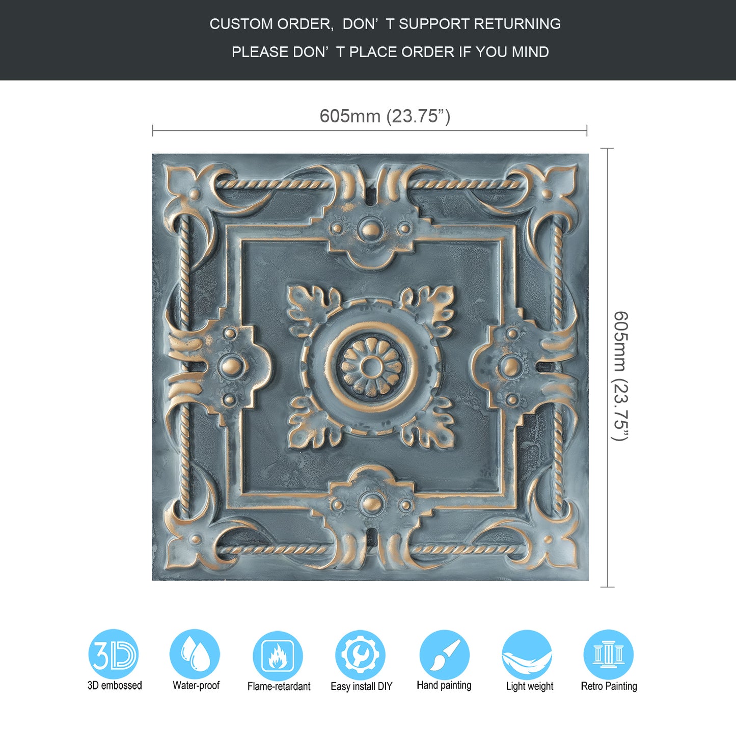 10tiles/lot Faux Tin Decorative Panels for Premium Kitchen and Dining Room Ceilings PL29