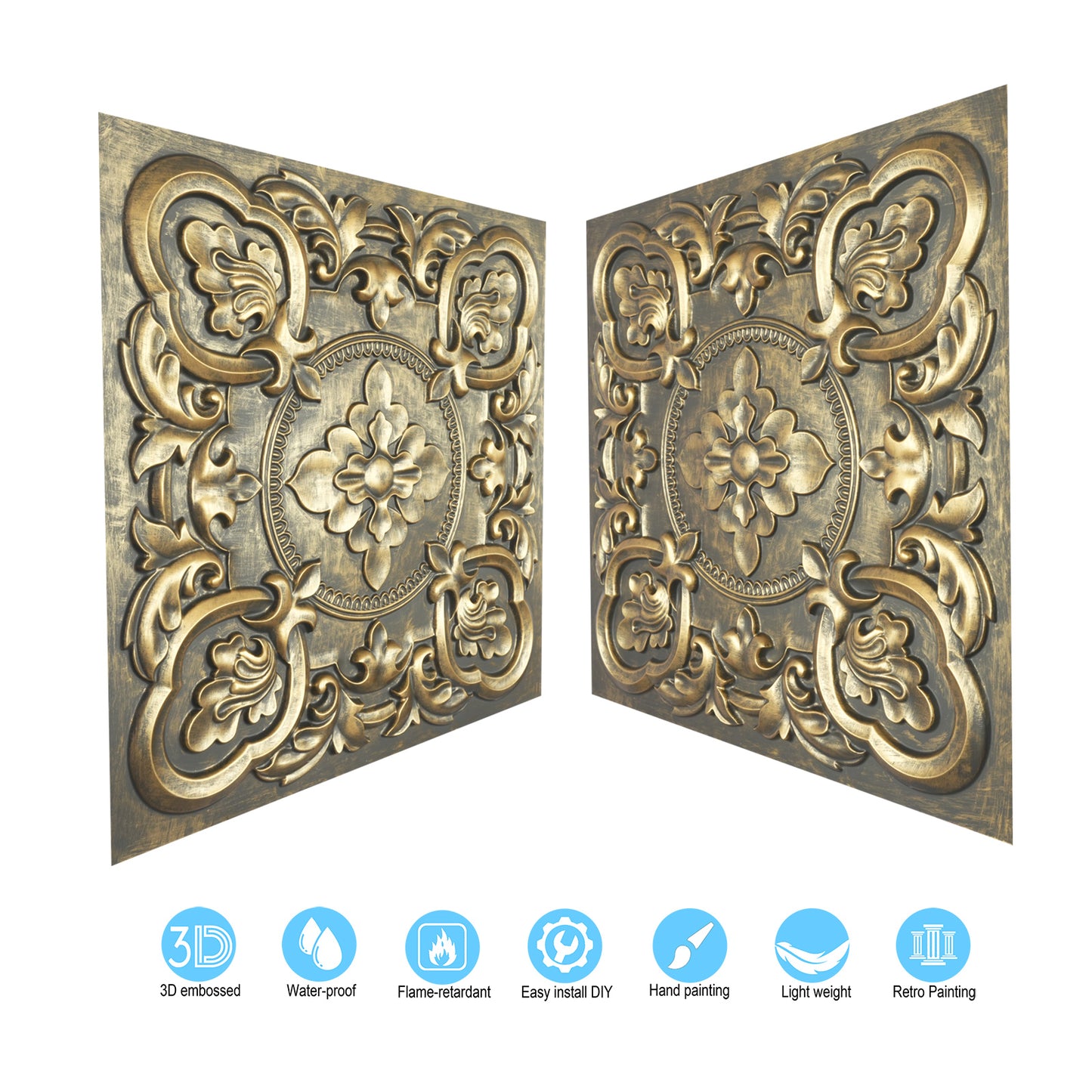 10tiles/lot Faux Tin 3D Ceiling Tiles for Trendy Bars, Coffee Stores and Urban Restaurants PL30