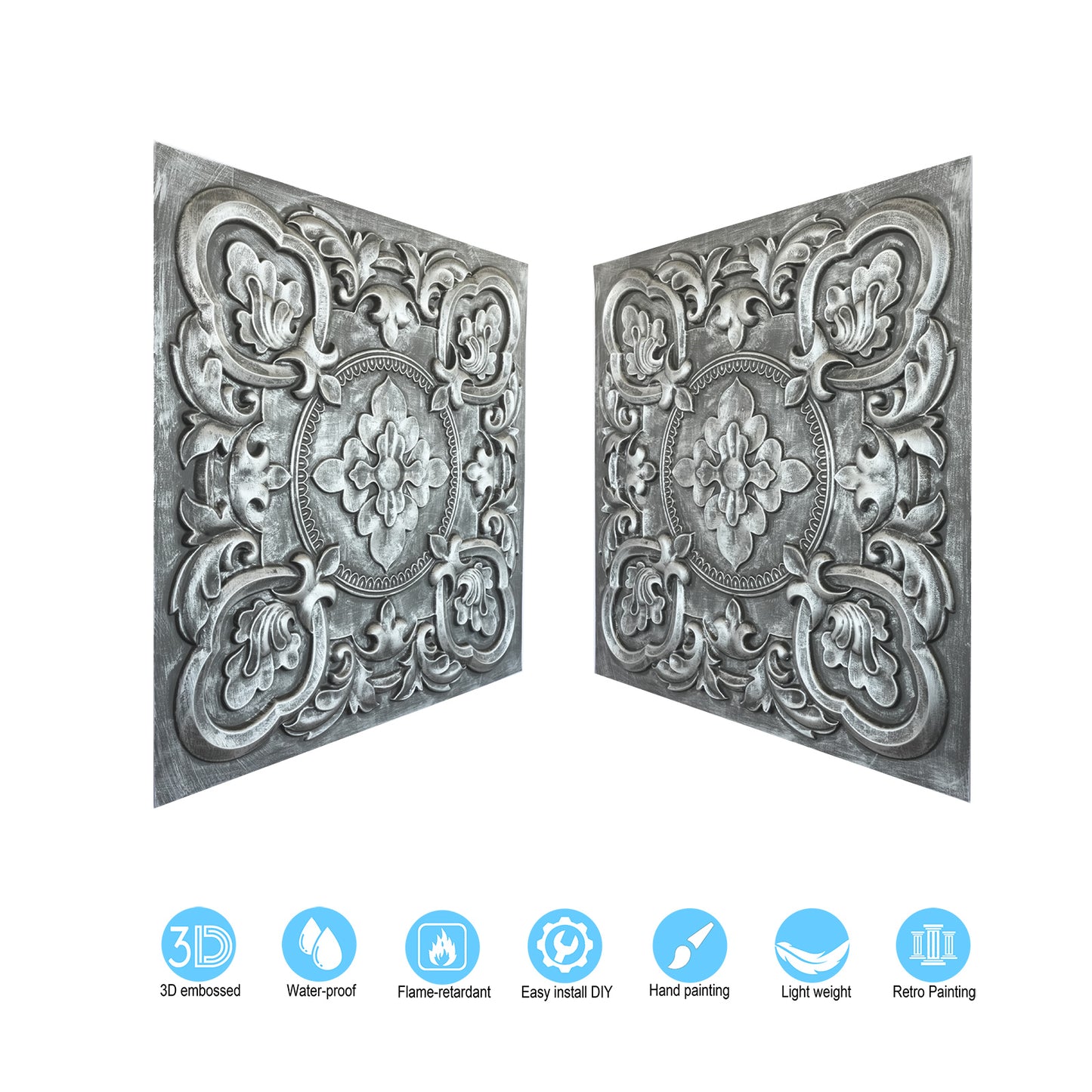 10tiles/lot Antique Ceiling Tiles for Premium Hotels, Mansions, Villas and Classic Dining Rooms PL30