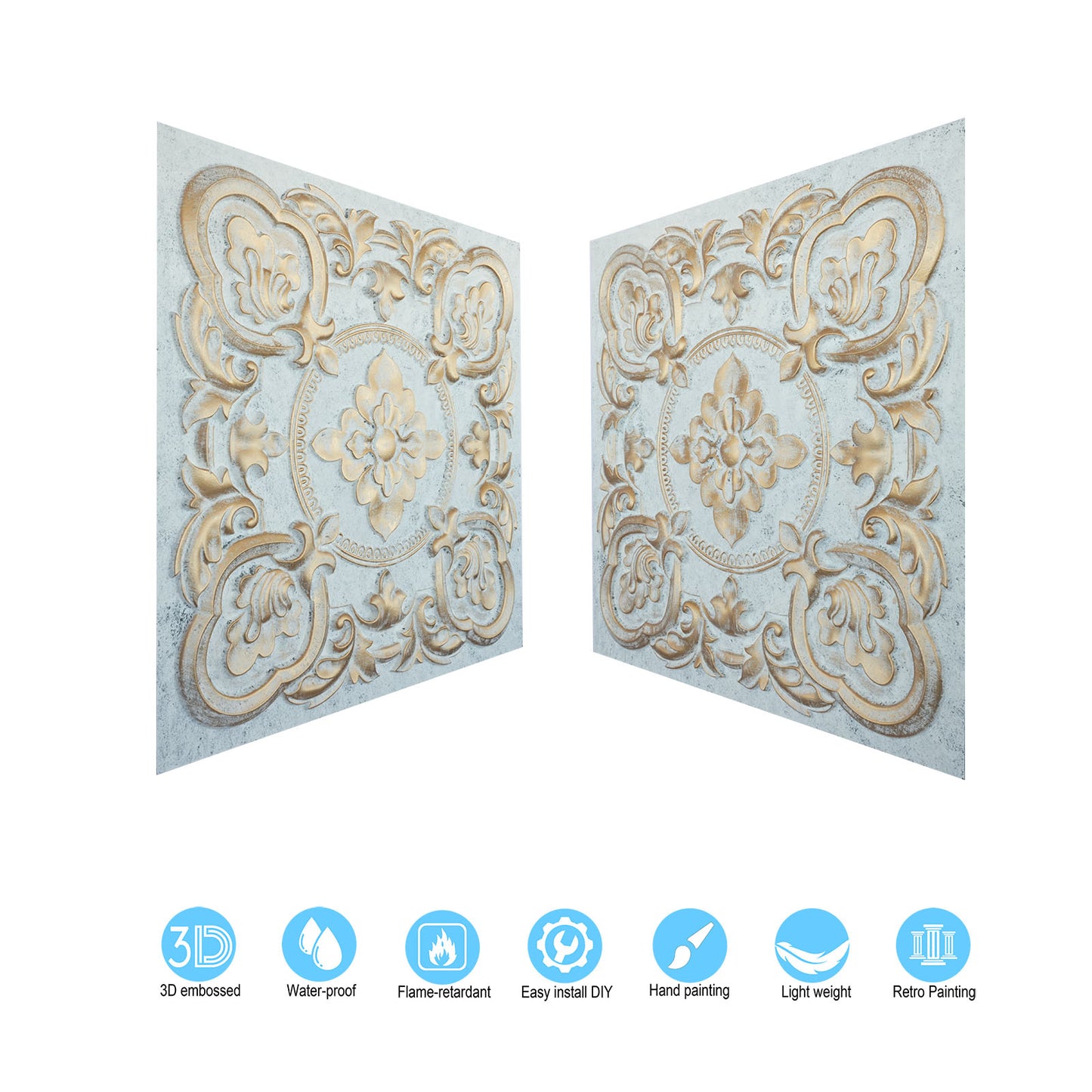 10tiles/lot Vintage Antique Ceiling Tiles for Heritage Hotels, Inns and Classic Restaurants PL30