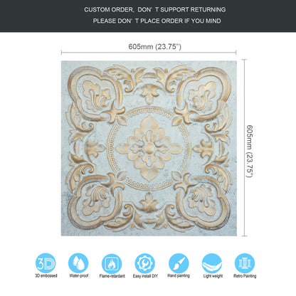 10tiles/lot Vintage Antique Ceiling Tiles for Heritage Hotels, Inns and Classic Restaurants PL30
