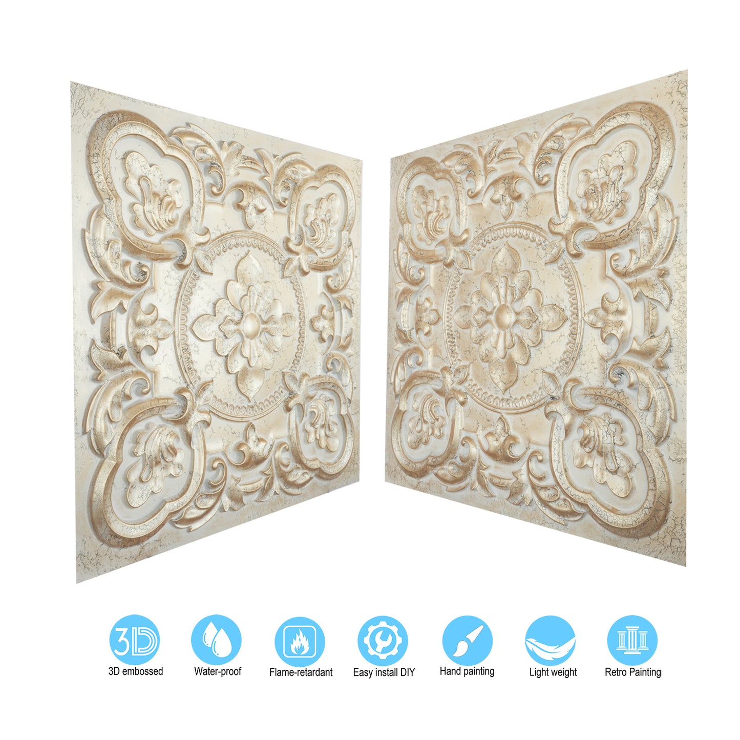 10tiles/lot Vintage Antique Ceiling Tiles for Heritage Hotels, Inns and Classic Restaurants PL30