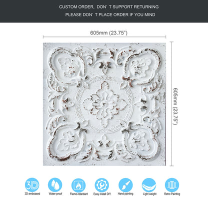 10tiles/lot Vintage Antique Ceiling Tiles for Heritage Hotels, Inns and Classic Restaurants PL30
