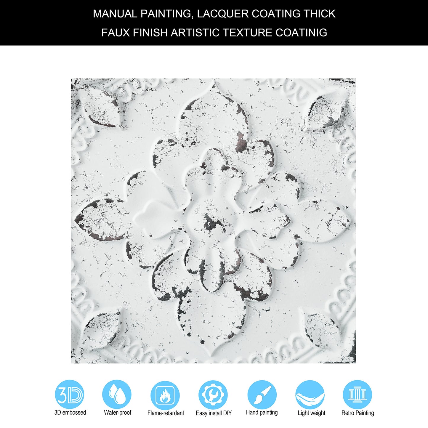 10tiles/lot Vintage Antique Ceiling Tiles for Heritage Hotels, Inns and Classic Restaurants PL30