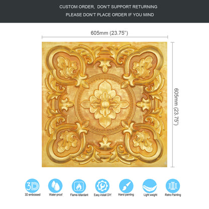 10tiles/lot DIY Faux Metal Ceiling Tile Panels for Café Bars, Studios and Artistic Interiors PL30