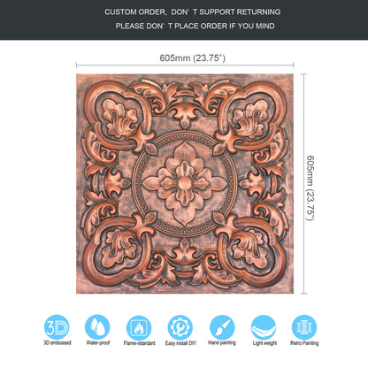 10tiles/lot DIY Faux Metal Ceiling Tile Panels for Café Bars, Studios and Artistic Interiors PL30