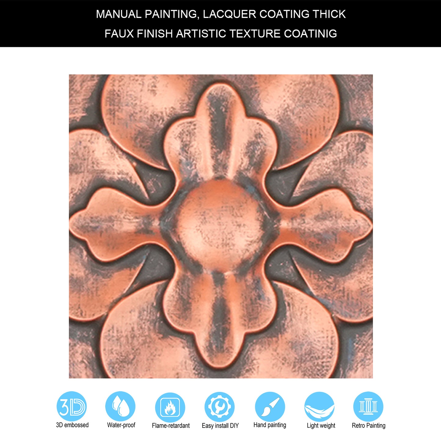 10tiles/lot DIY Faux Metal Ceiling Tile Panels for Café Bars, Studios and Artistic Interiors PL30