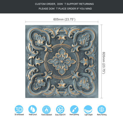 10tiles/lot Faux Tin 3D Ceiling Tiles for Trendy Bars, Coffee Stores and Urban Restaurants PL30