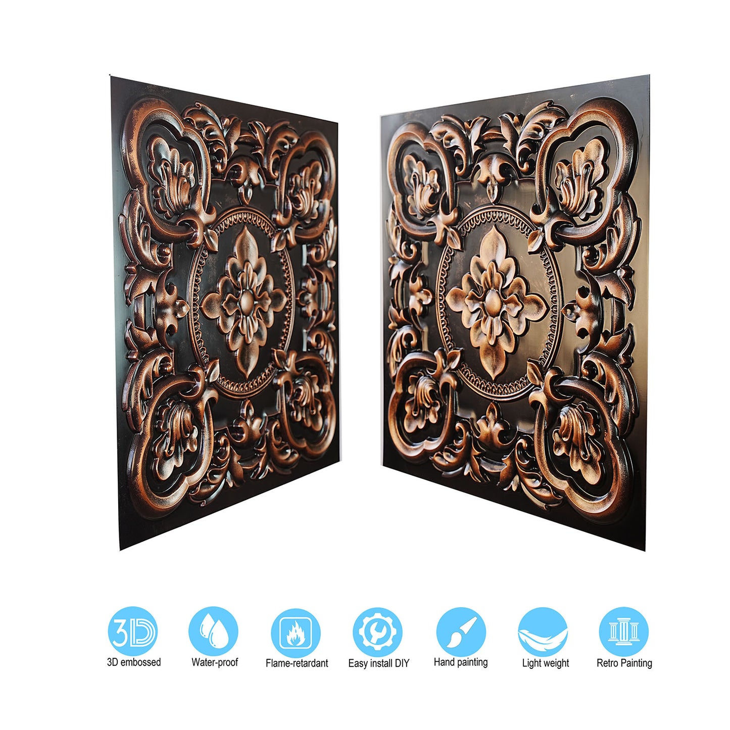 10tiles/lot Antique Ceiling Tiles for Premium Hotels, Mansions, Villas and Classic Dining Rooms PL30