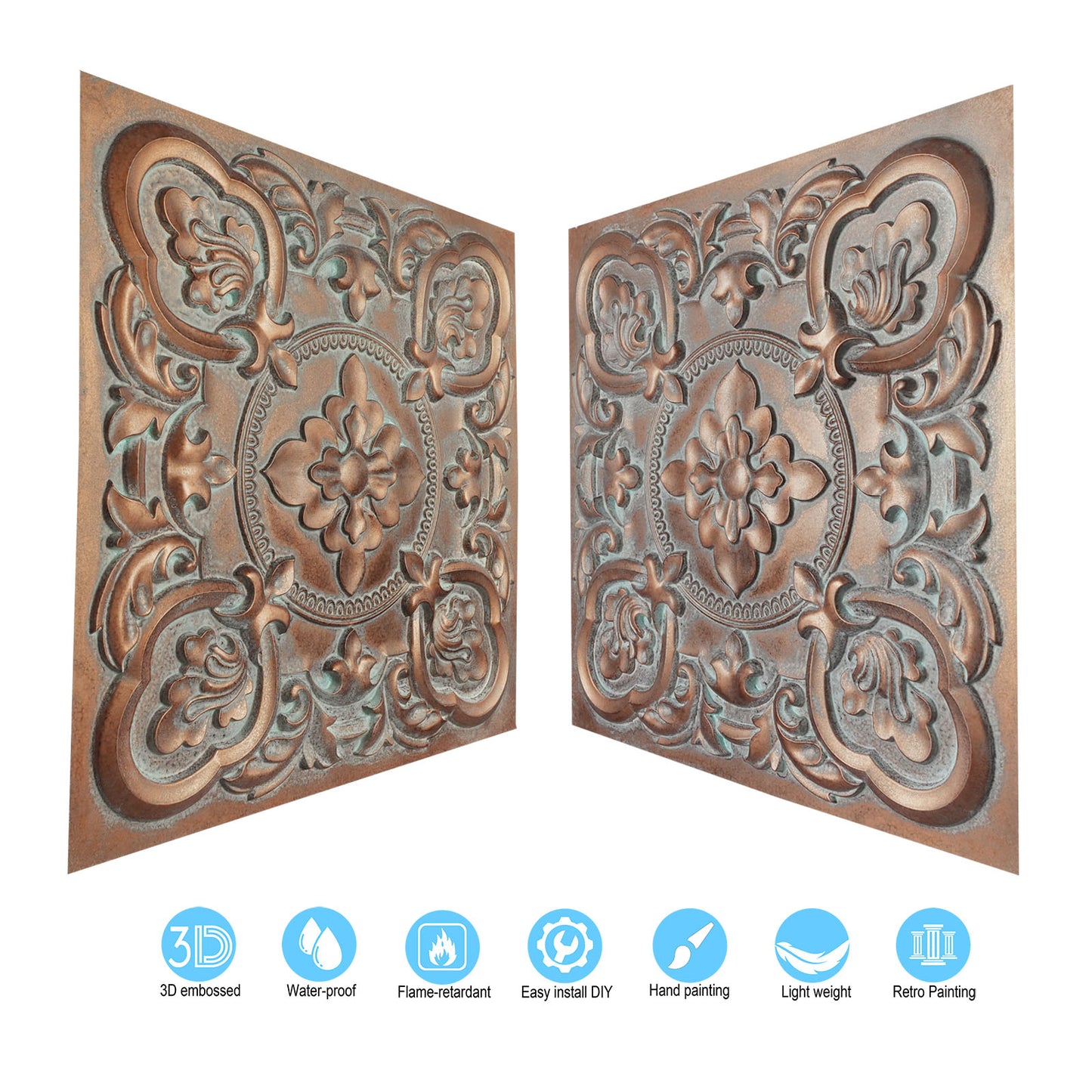 10tiles/lot Antique Ceiling Tiles for Premium Hotels, Mansions, Villas and Classic Dining Rooms PL30