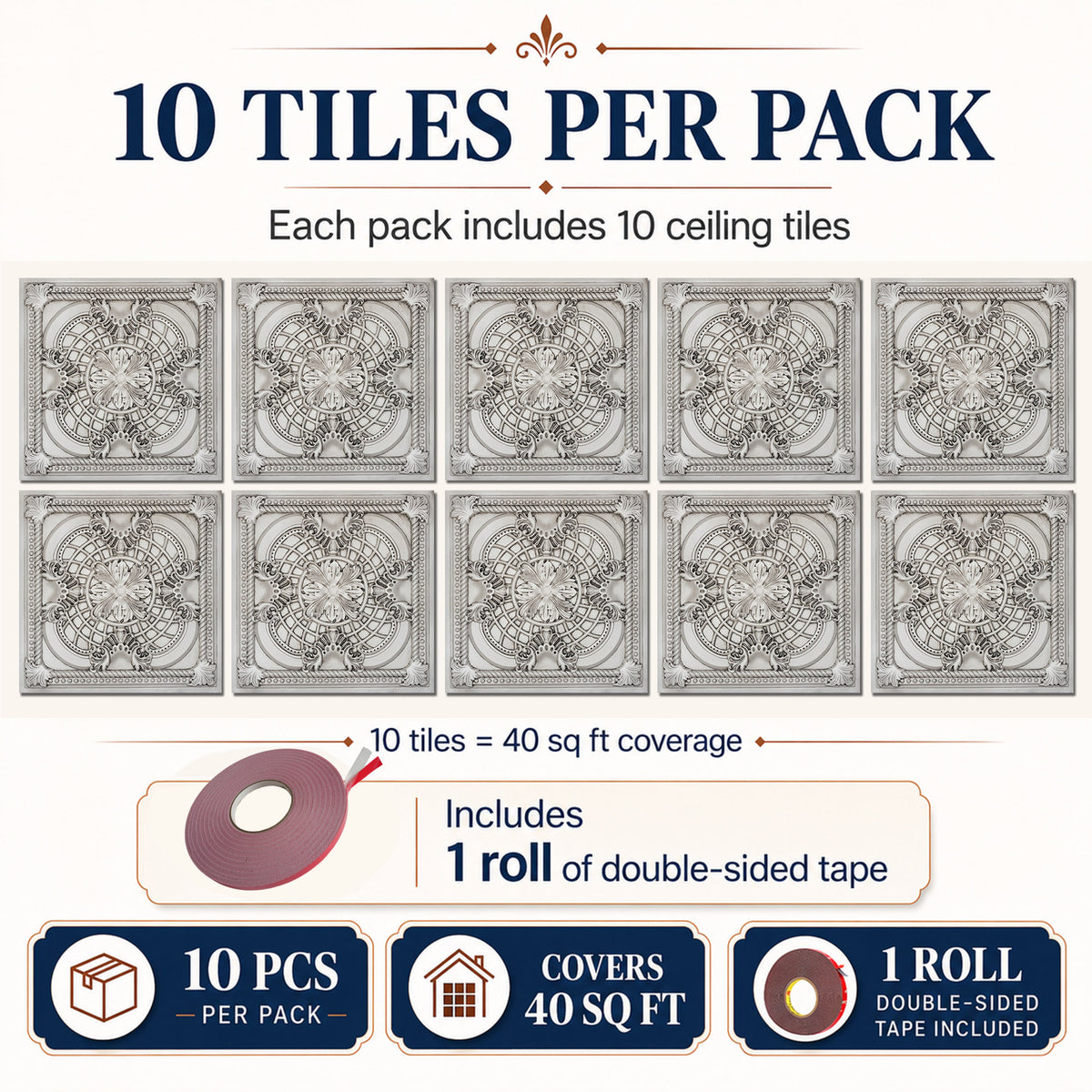 PAINTSDECOR PL31 Aged white ceiling tile product image