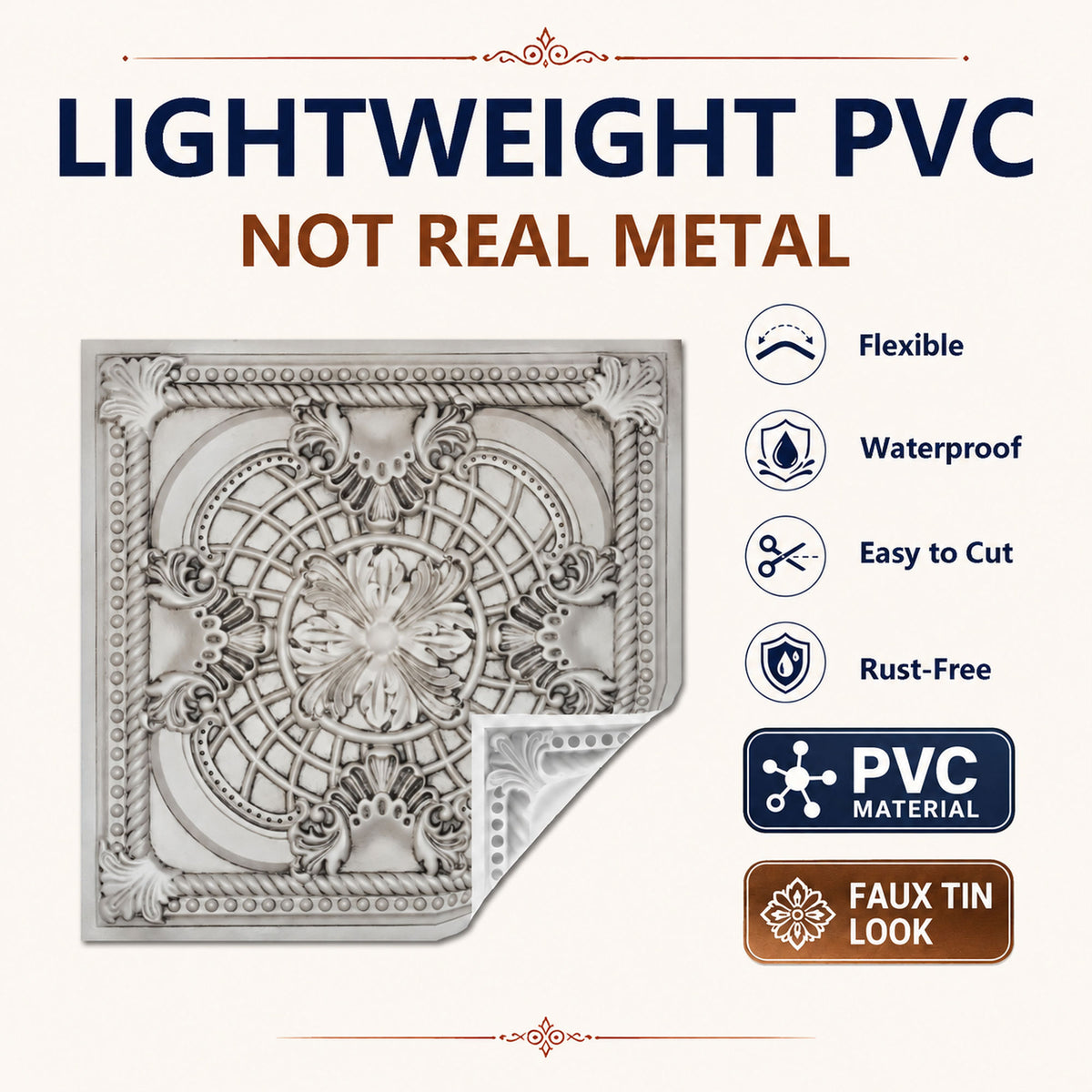 PAINTSDECOR PL31 Aged white ceiling tile product image
