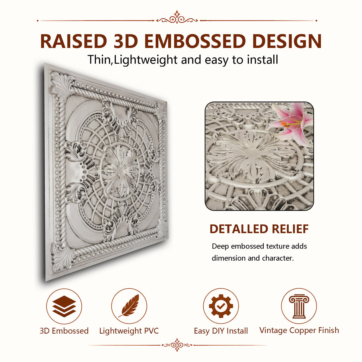PAINTSDECOR PL31 Aged white ceiling tile product image