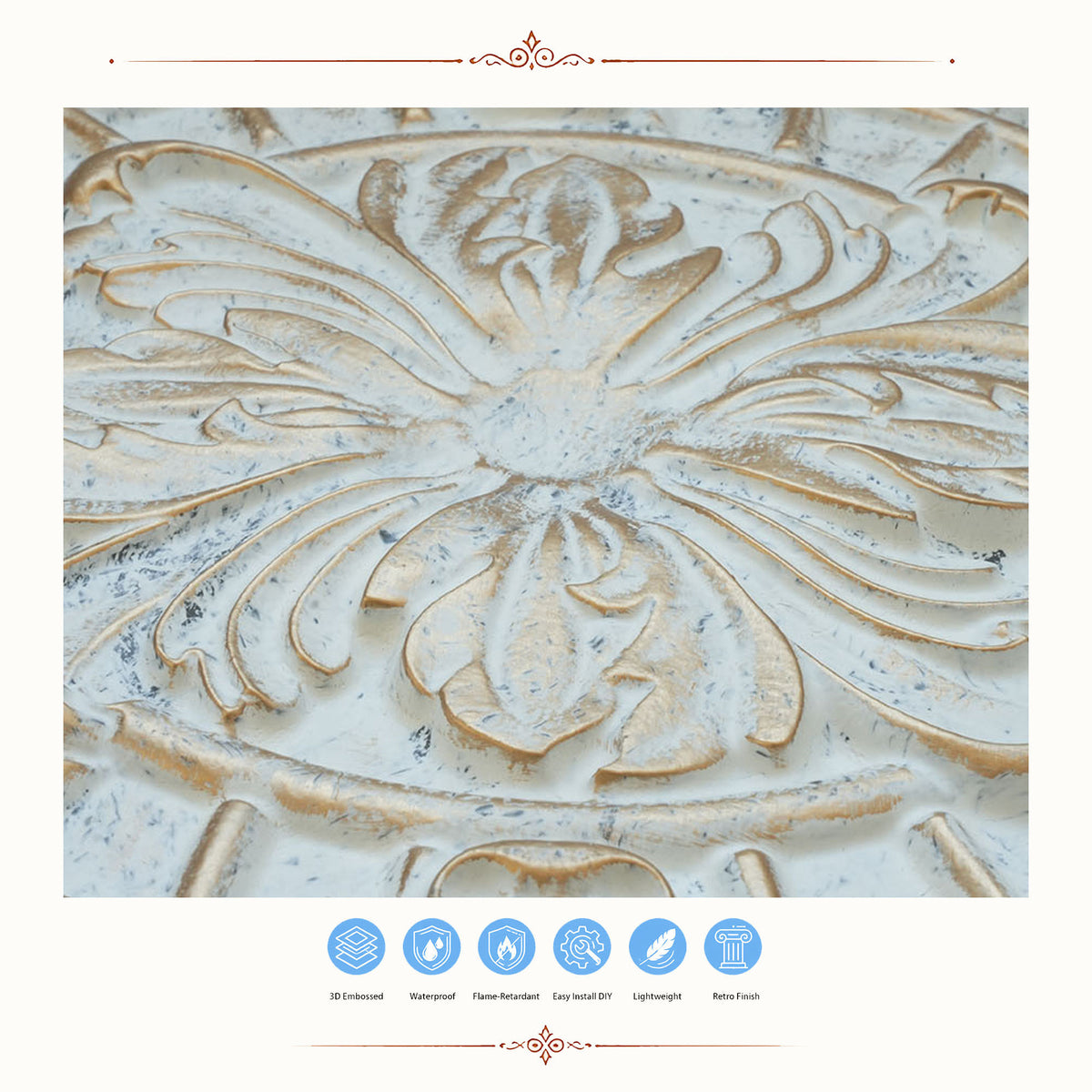 PAINTSDECOR PL31 Aged white gold ceiling tile product image