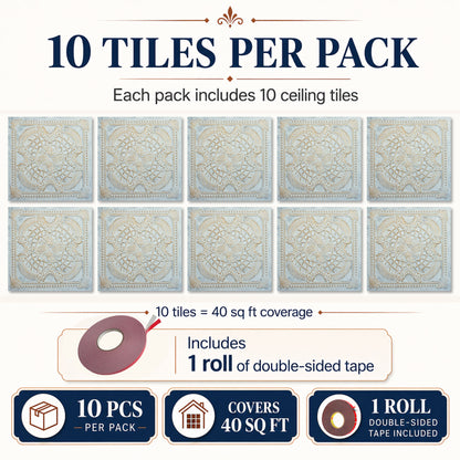 PAINTSDECOR PL31 Aged white gold ceiling tile product image