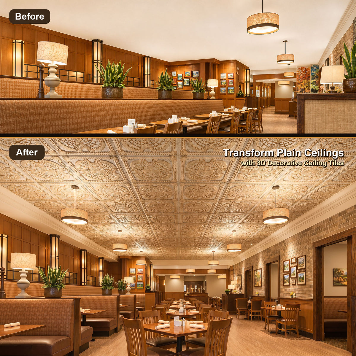 PAINTSDECOR PL31 Aged white gold ceiling tile product image