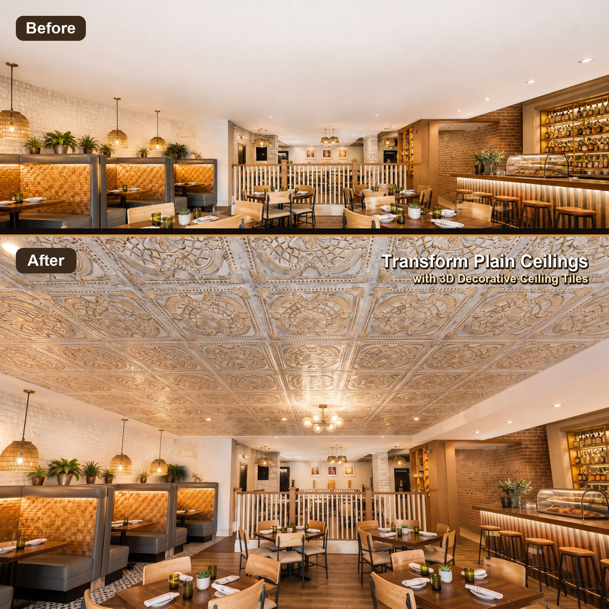 PAINTSDECOR PL31 Aged white gold ceiling tile product image
