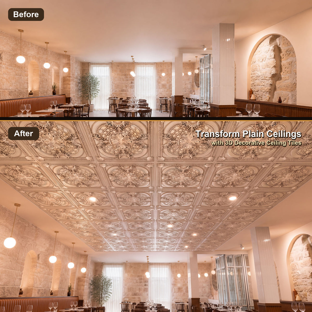 PAINTSDECOR PL31 Aged white ceiling tile product image