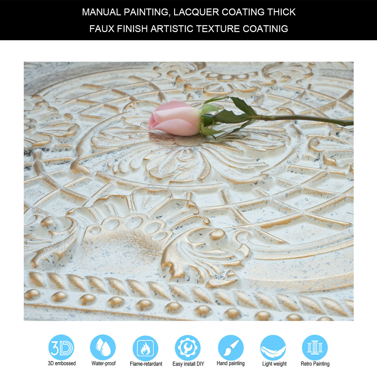 PAINTSDECOR PL31 Aged white gold ceiling tile product image