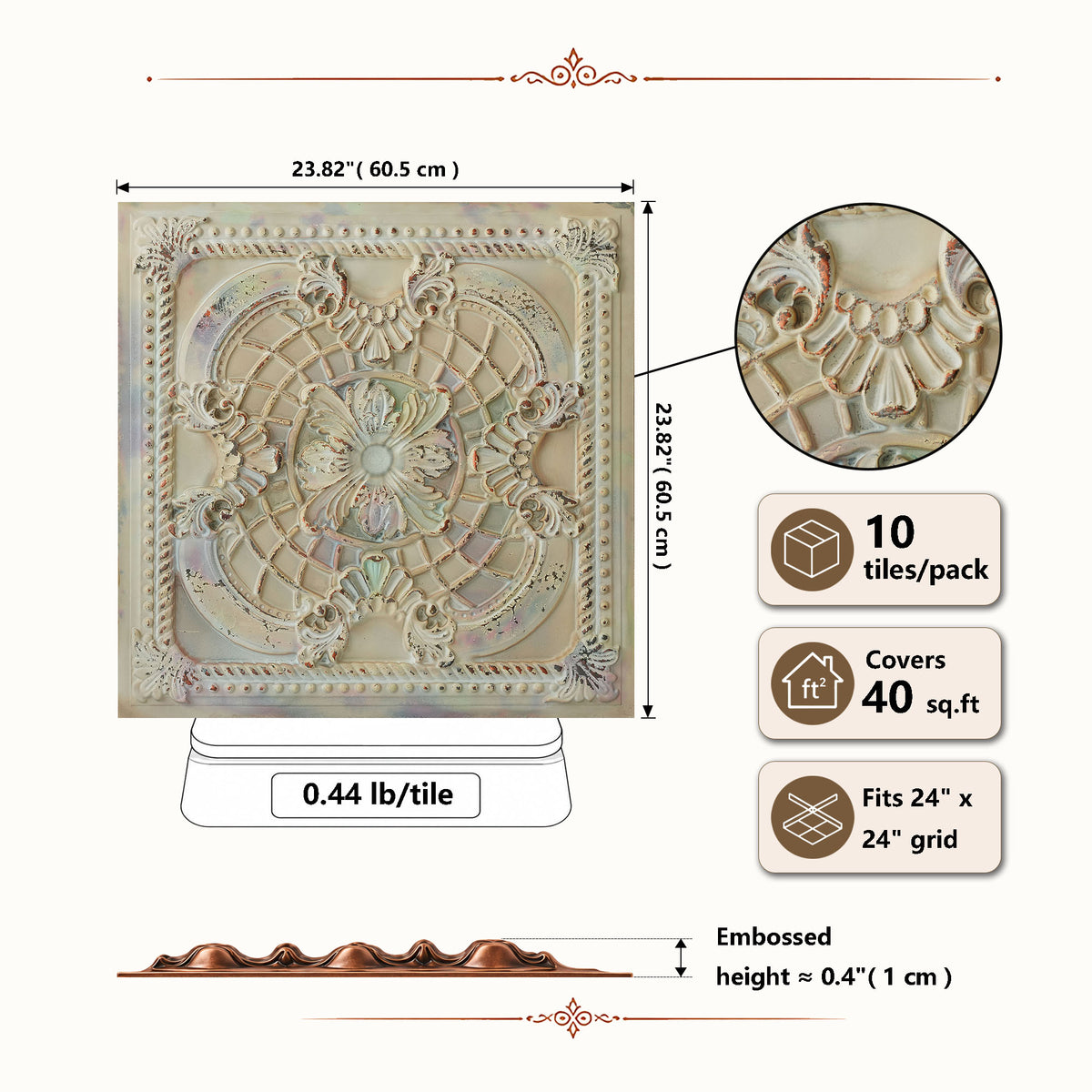 PAINTSDECOR PL31 Distress crack multicolor white ceiling tile product image
