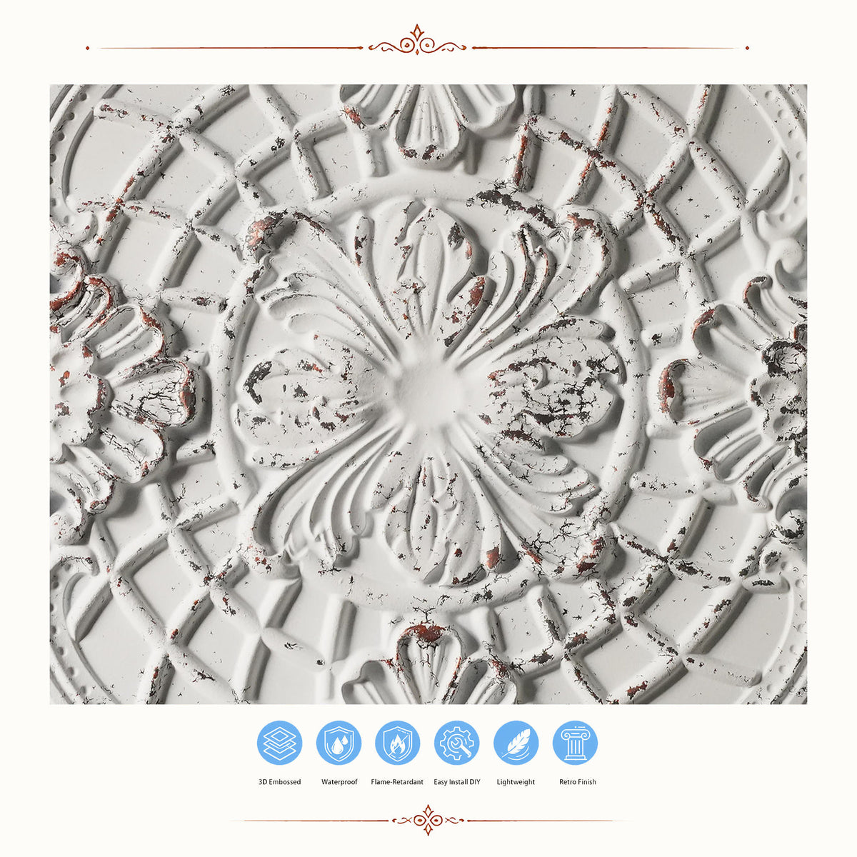 PAINTSDECOR PL31 Distress crack white black ceiling tile product image