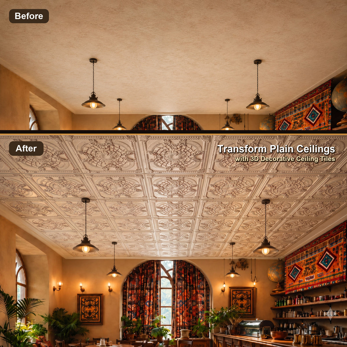 PAINTSDECOR PL31 Distress crack white black ceiling tile product image