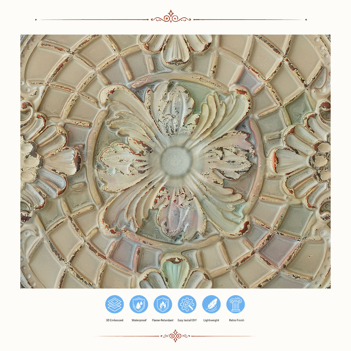 PAINTSDECOR PL31 Distress crack multicolor white ceiling tile product image