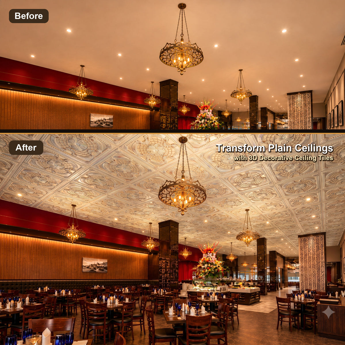 PAINTSDECOR PL31 Distress crack multicolor white ceiling tile product image