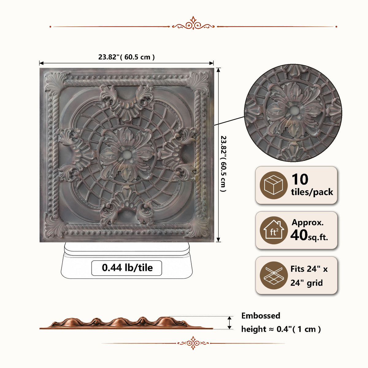 PAINTSDECOR PL31 Driftwood ceiling tile product image