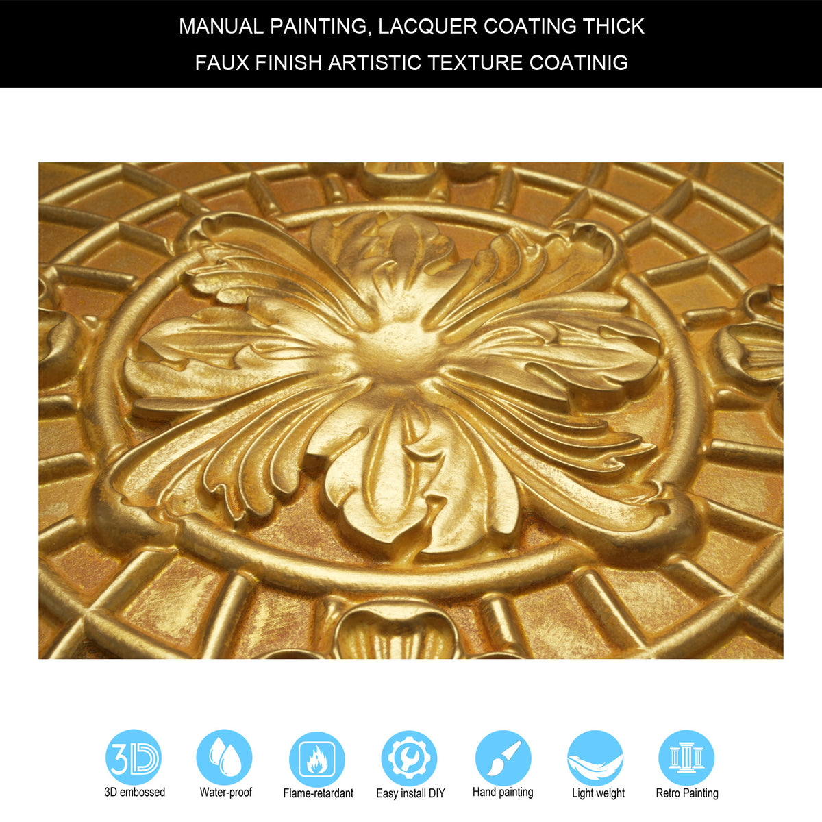 PAINTSDECOR PL31 Golden ceiling tile product image