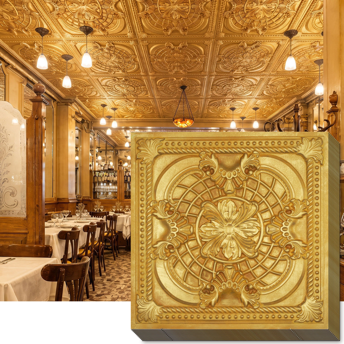 PAINTSDECOR PL31 Golden ceiling tile product image