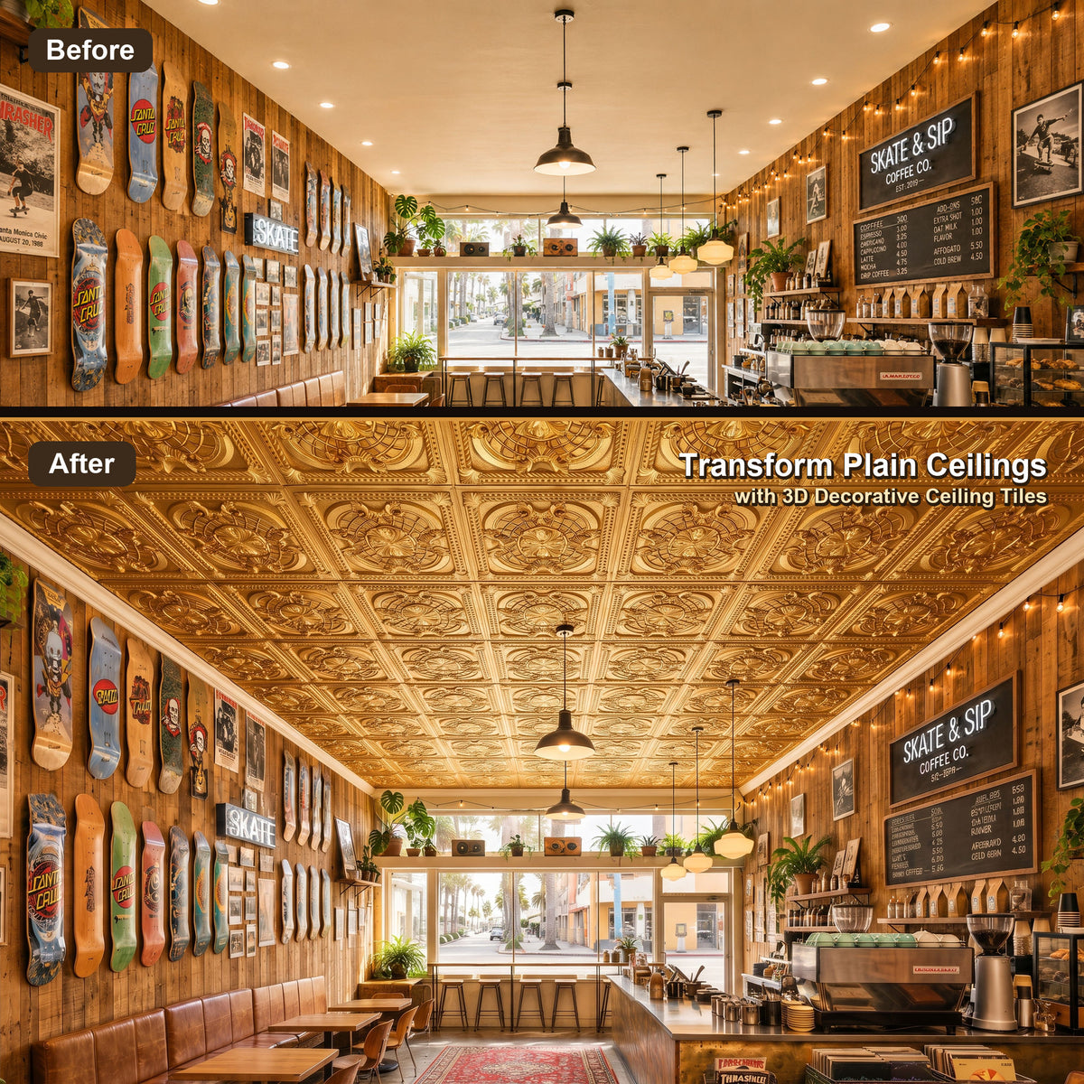 PAINTSDECOR PL31 Golden ceiling tile product image