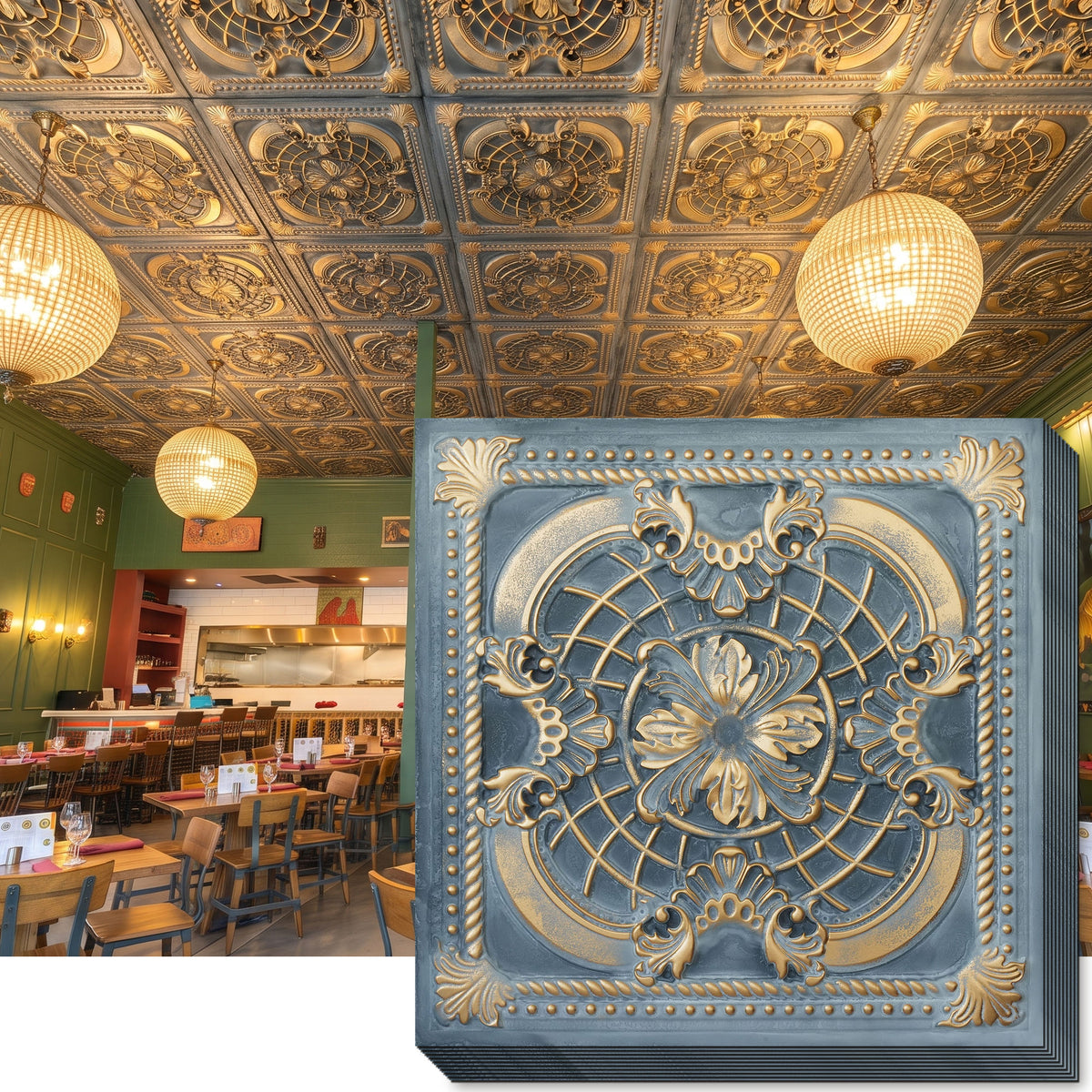 PAINTSDECOR PL31 Smoked gold ceiling tile product image