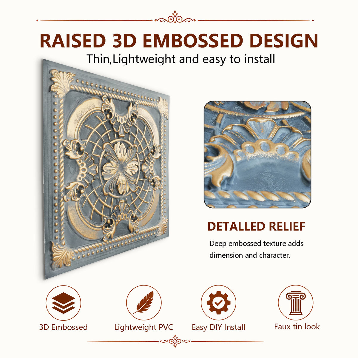 PAINTSDECOR PL31 Smoked gold ceiling tile product image