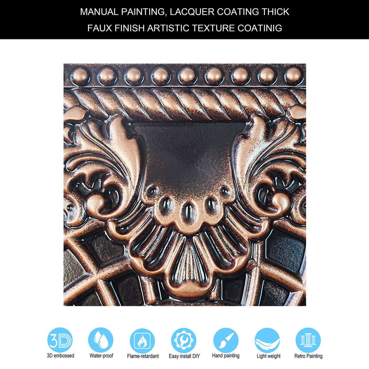PAINTSDECOR PL31 Traditional copper ceiling tile product image