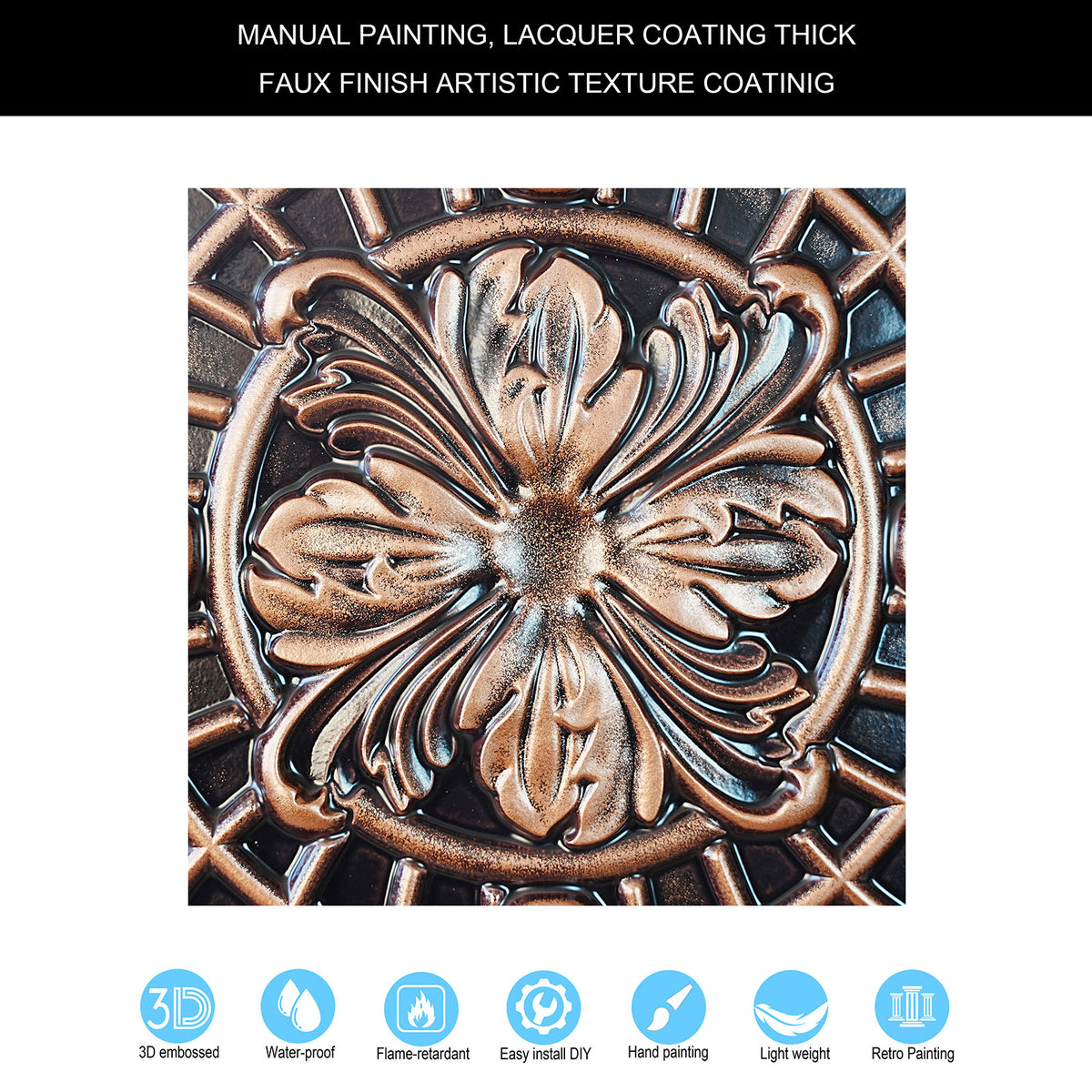 PAINTSDECOR PL31 Traditional copper ceiling tile product image