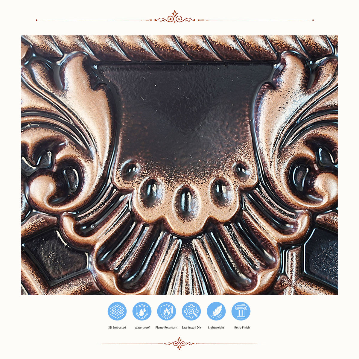 PAINTSDECOR PL31 Traditional copper ceiling tile product image