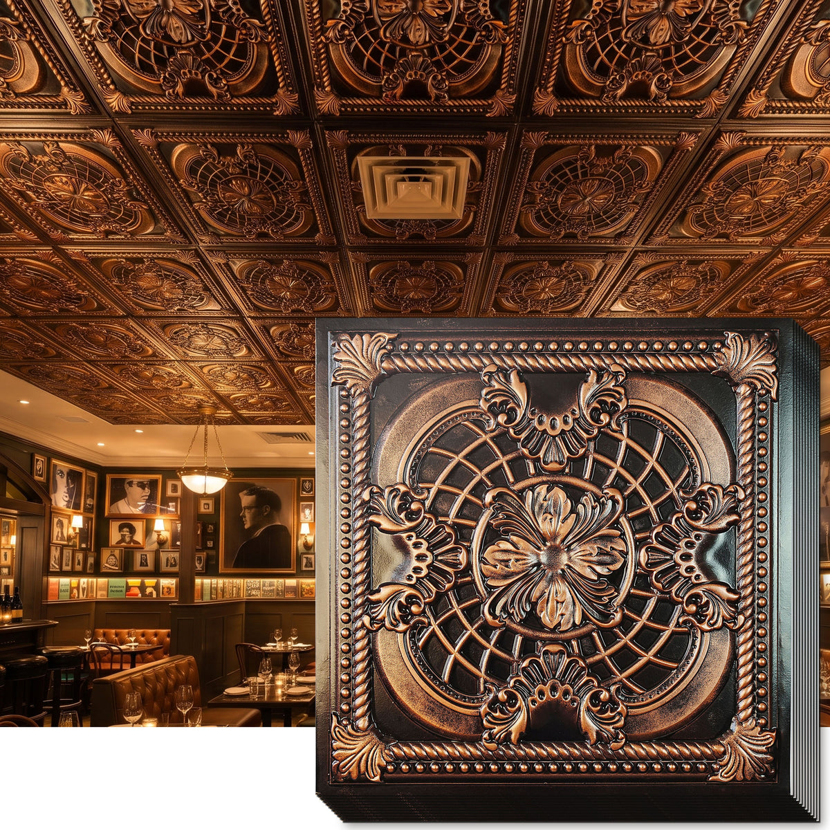 PAINTSDECOR PL31 Traditional copper ceiling tile product image