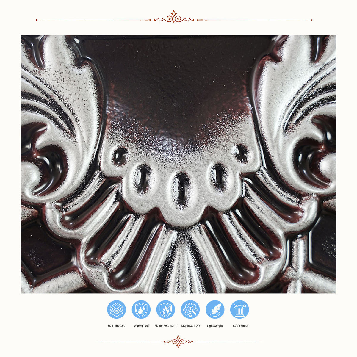 PAINTSDECOR PL31 Traditional silver ceiling tile product image