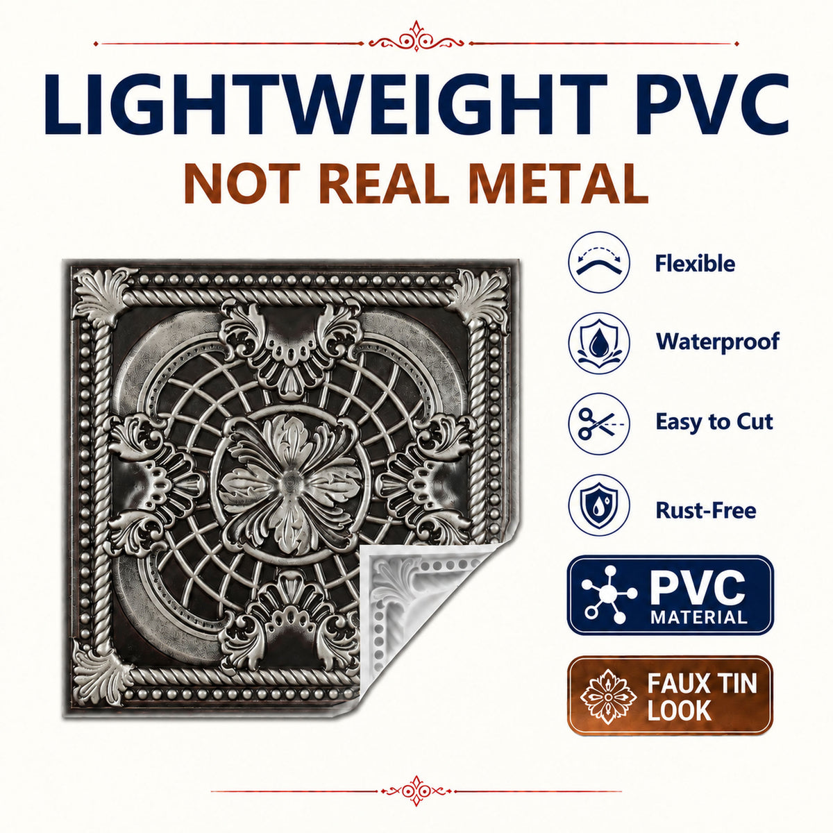 PAINTSDECOR PL31 Traditional silver ceiling tile product image
