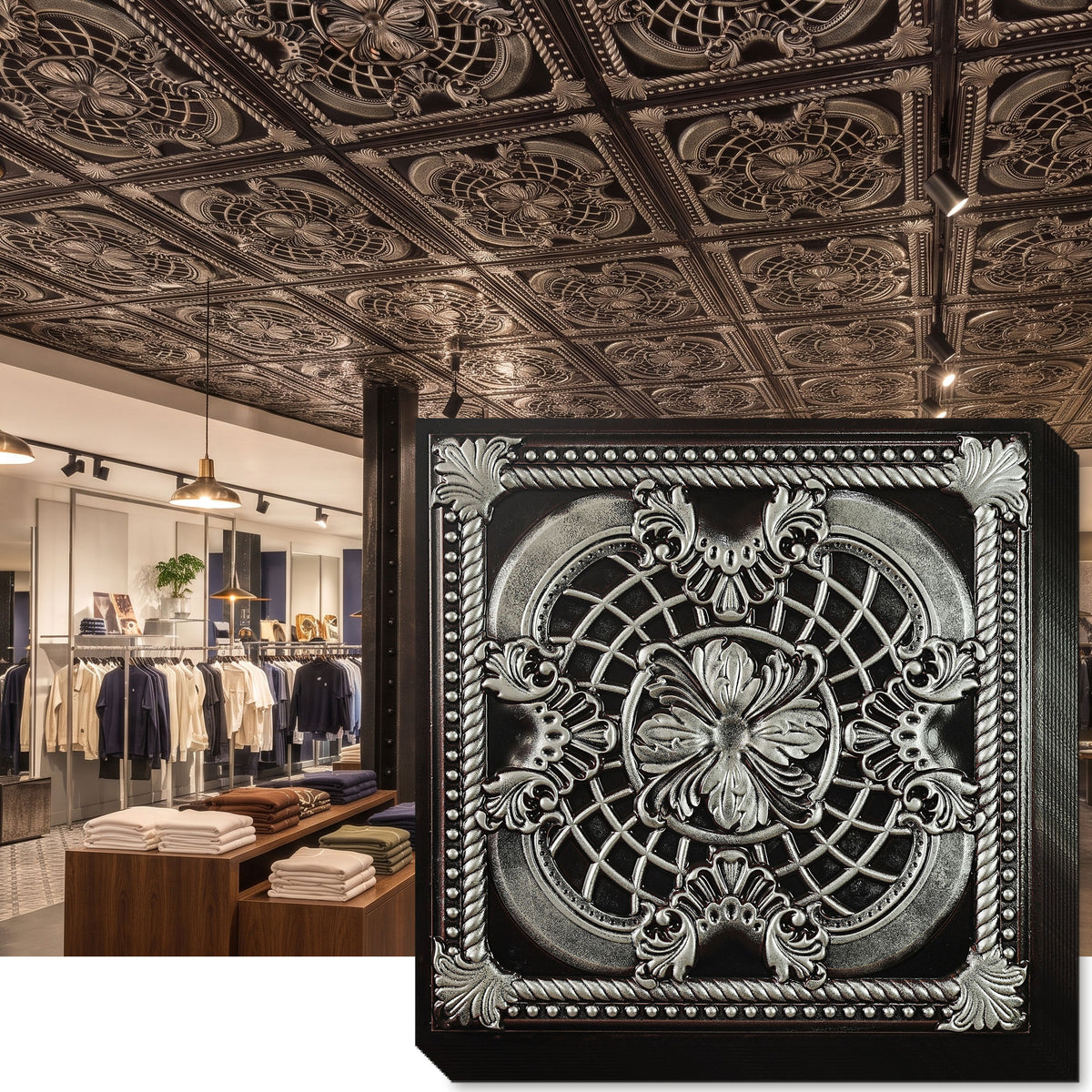 PAINTSDECOR PL31 Traditional silver ceiling tile product image