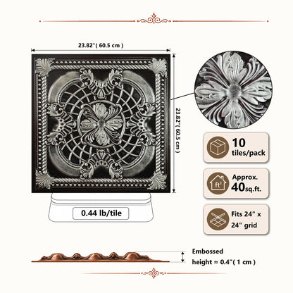 PAINTSDECOR PL31 Traditional silver ceiling tile product image