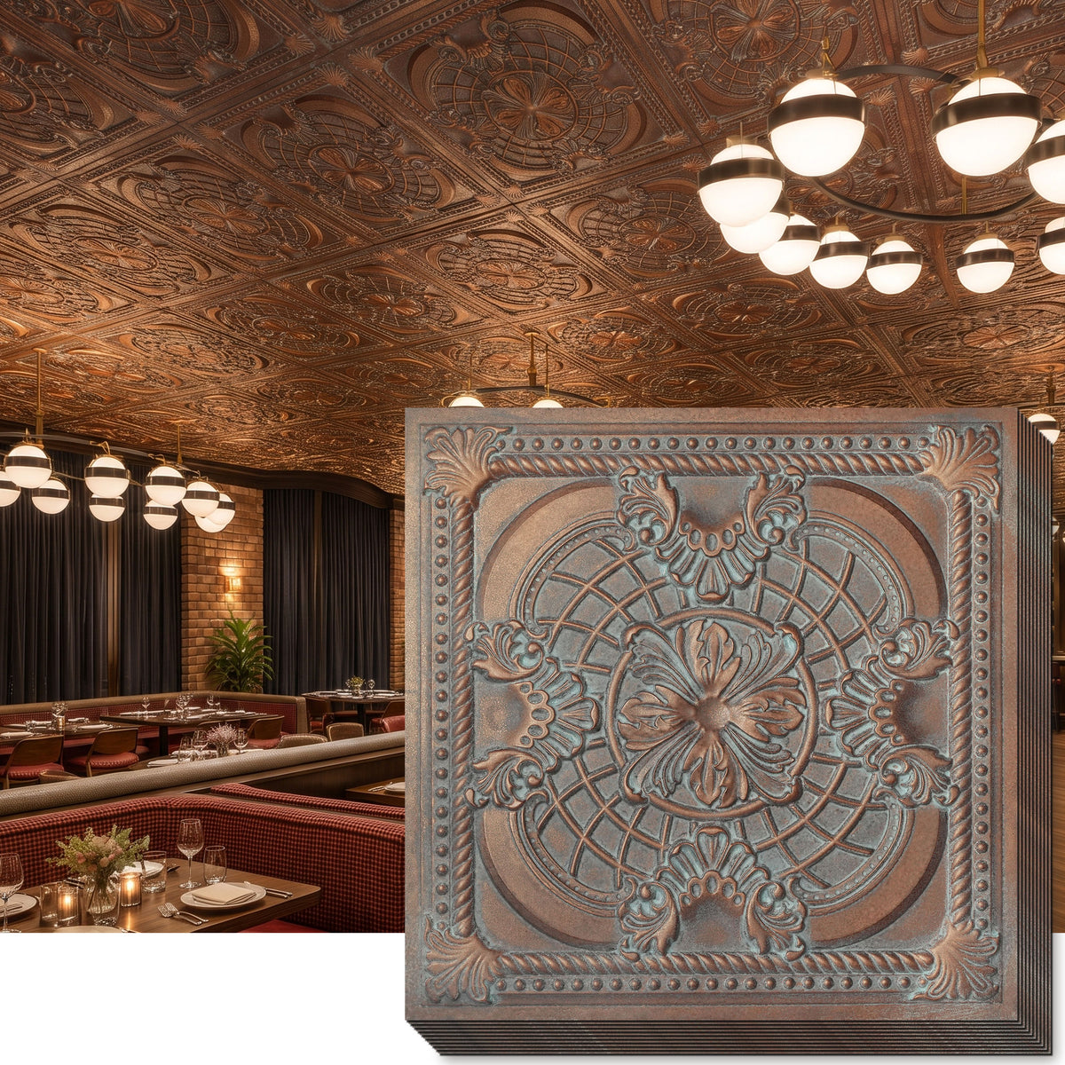 PAINTSDECOR PL31 Weathered copper ceiling tile product image
