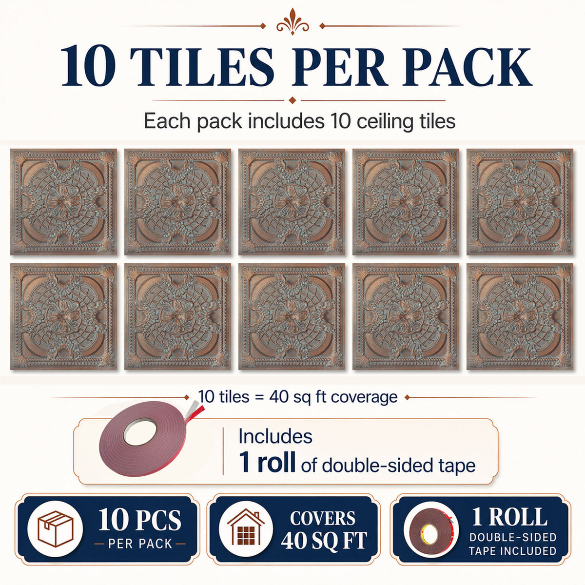 PAINTSDECOR PL31 Weathered copper ceiling tile product image