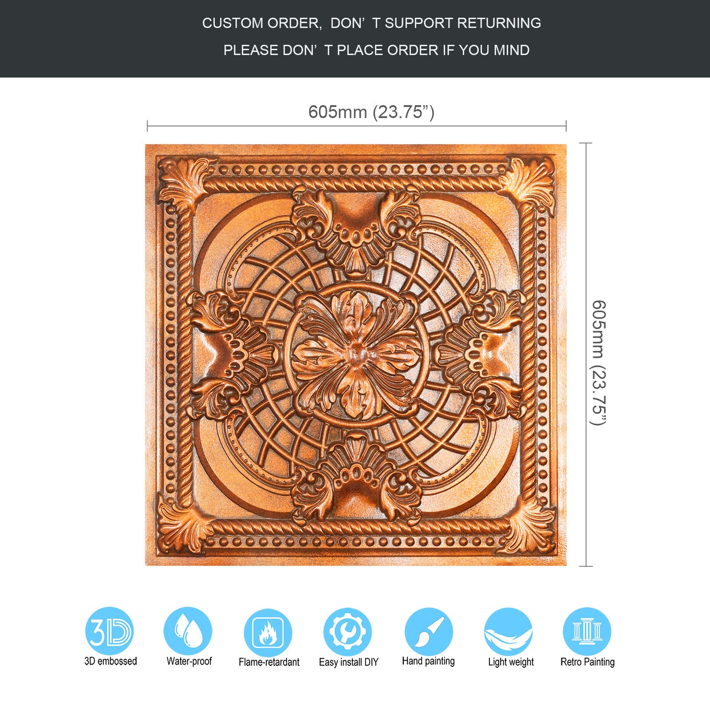 10tiles/lot Vintage Ceiling Panels for Guesthouses, Heritage Hotels and Classic Interior Styles PL31