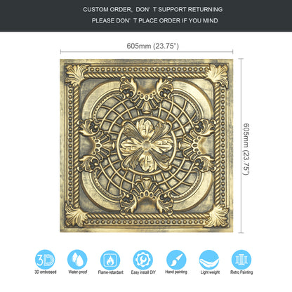 10tiles/lot DIY Faux Metal Ceiling Tile Panels for Café Bars, Studios and Artistic Interiors PL31