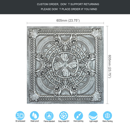 10tiles/lot Pressed Faux Tin Ceiling Tiles for Heritage Bars, Vintage Restaurants and Boutique Hotels PL31